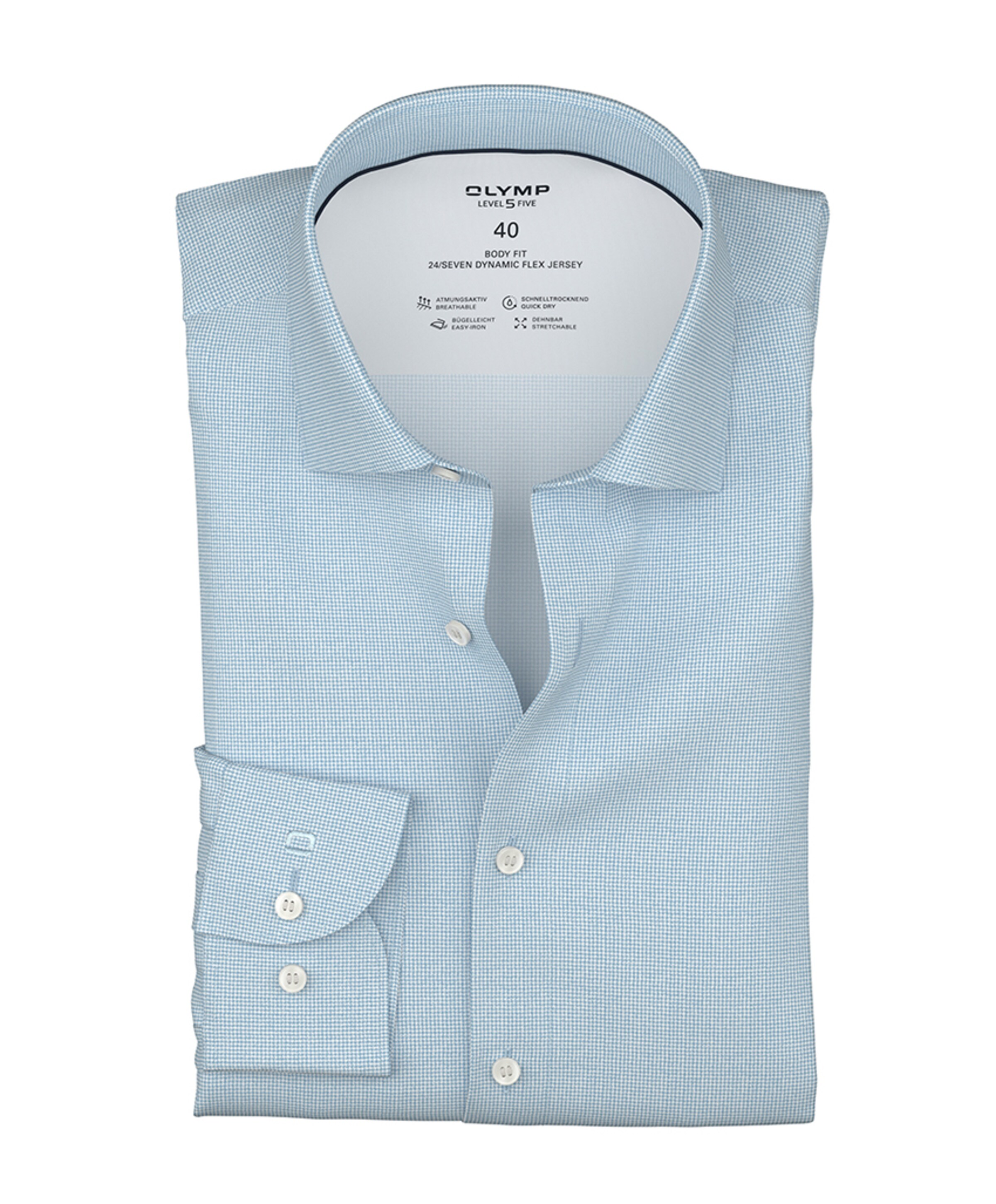 Olymp Level 5 Heren overhemd lange mouw blauw
