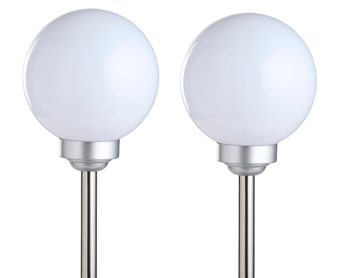 Solcellekugler hvid plast 2-pk. - Garden
