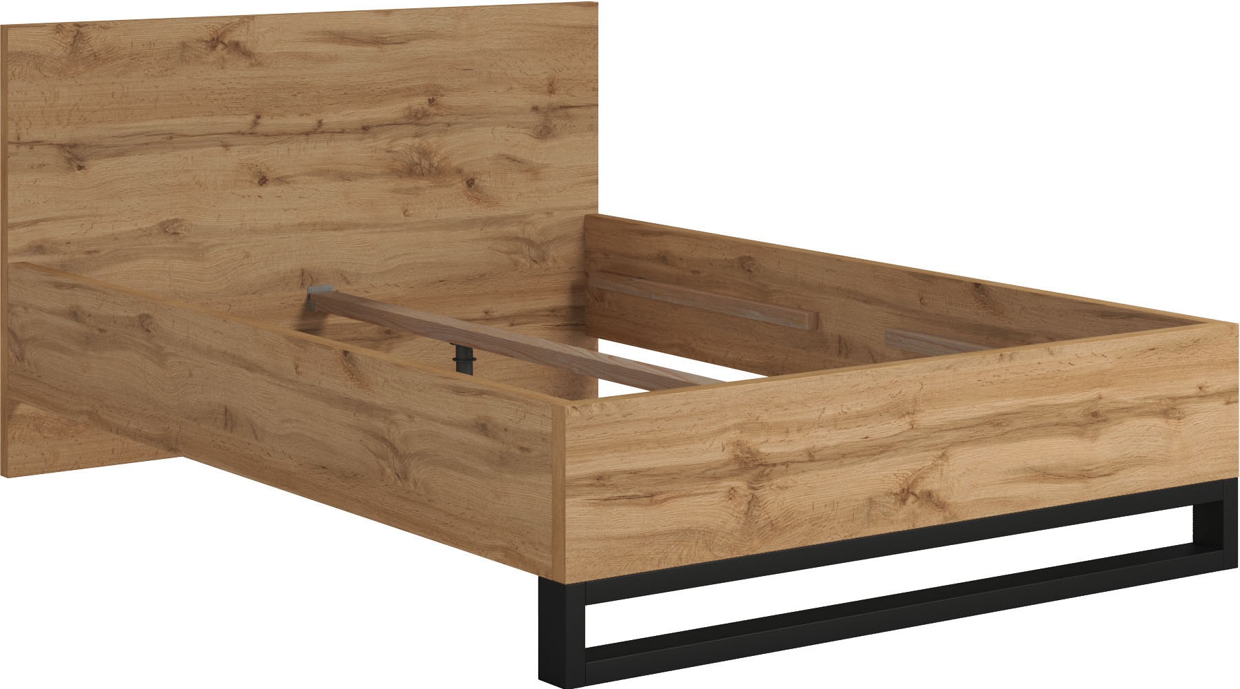 Home affaire Bettgestell »Bronne, Made in Europe, industrial Style, moder und zeitlos« In den Breiten 140cm, 160cm und 180cm,  mit Kufen in Metalloptik, FSC-zertifiziert, wahlweise in 3 Breiten