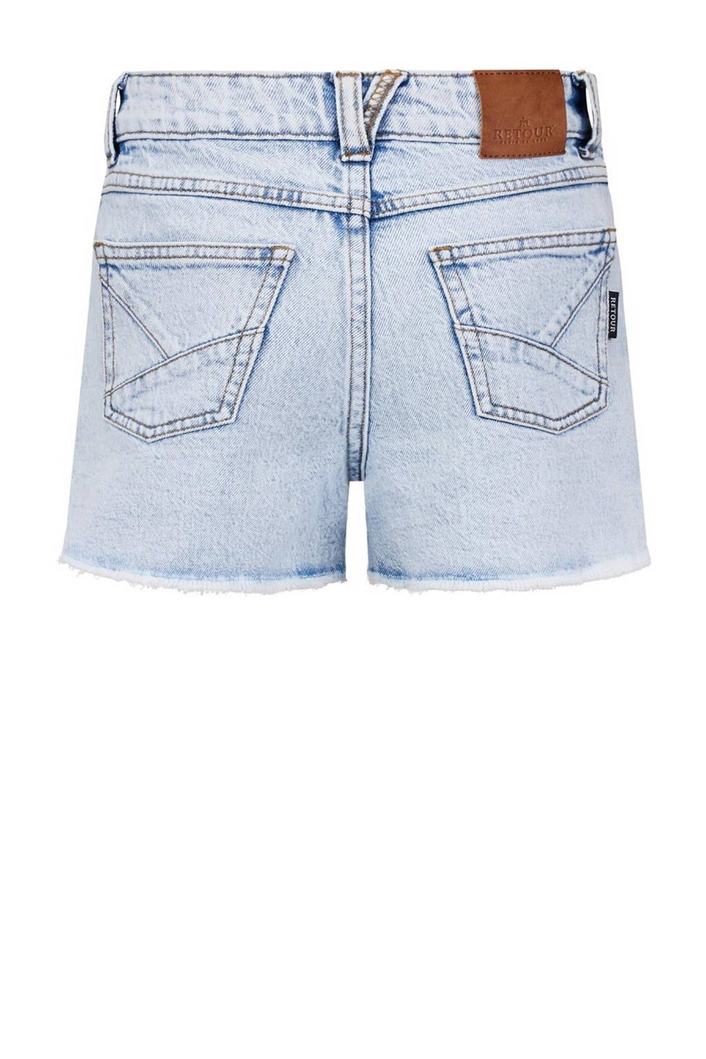Retour Jeans denim short Amelie bleached blue denim
