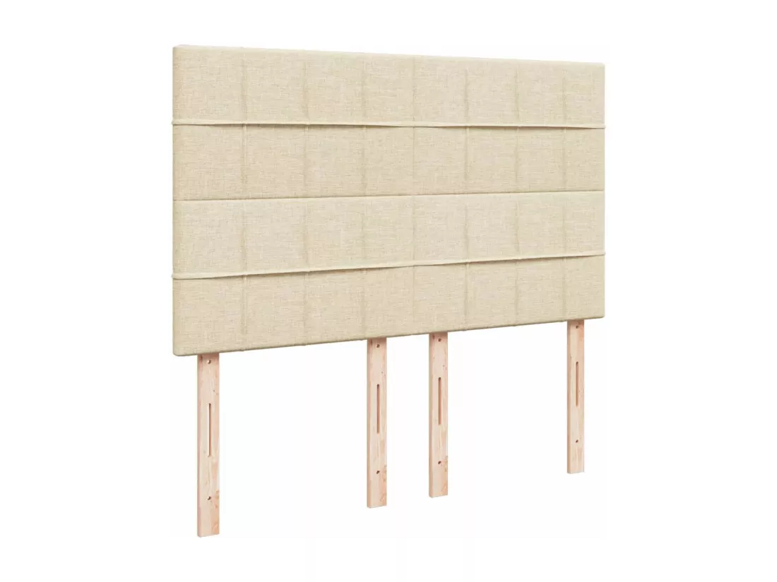 Sommier tapissier avec matelas Crème 160x200 cm Tissu