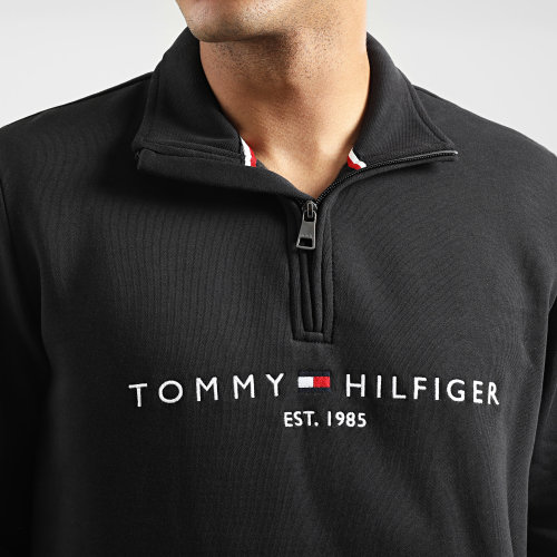 Sweat Col Zippé Logo Mock Neck 0954 Noir