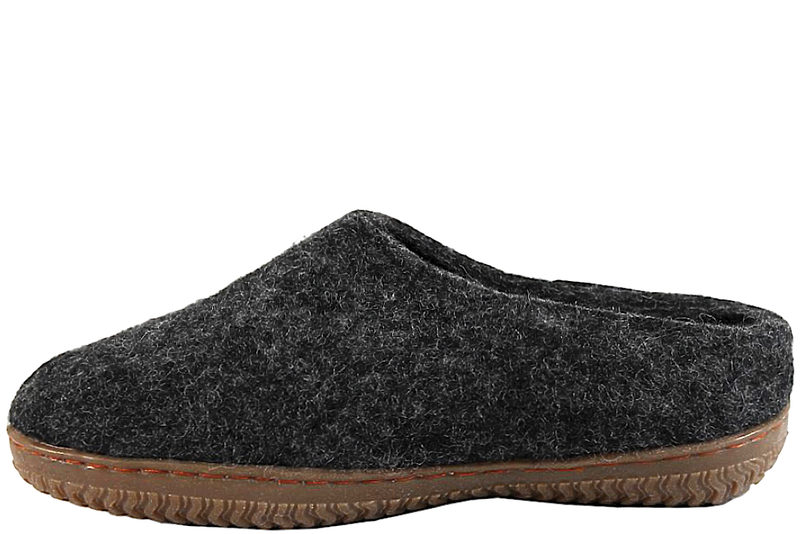 SHU´S OPEN HEEL CHARCOAL HJEMMESKO I KOKSGRÅ ULD