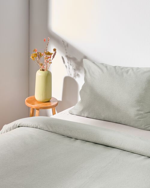housse de couette flanelle 140x200/220 gris chiné