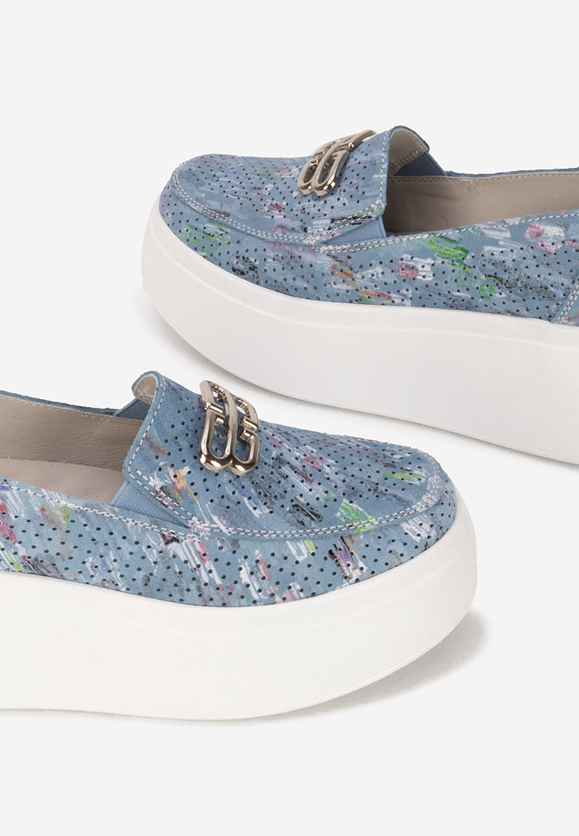 Mocassins femme en cuir bleus Brinleya