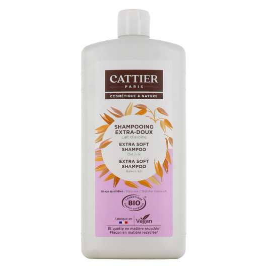 Cattier shampooing extra doux lait d'avoine - Tous types de cheveux