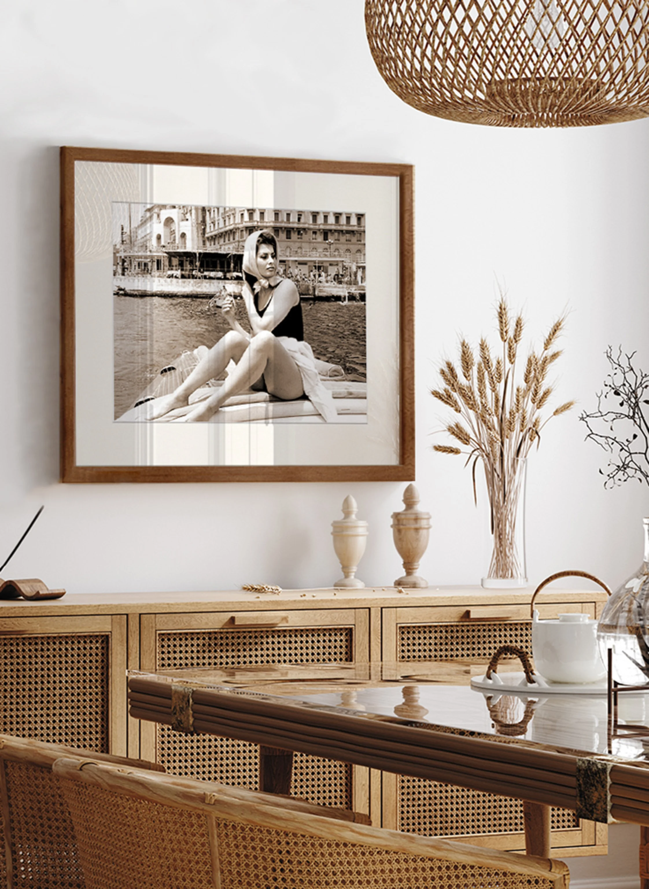ANY IMAGE Wandbild SOPHIA LOREN IN VENEDIG mit Rahmen
