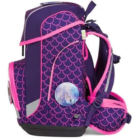 ergobag CUBO Set PerlentauchBär LUMI Edition, ergonomischer Schulrucksack, Set 5-teilig