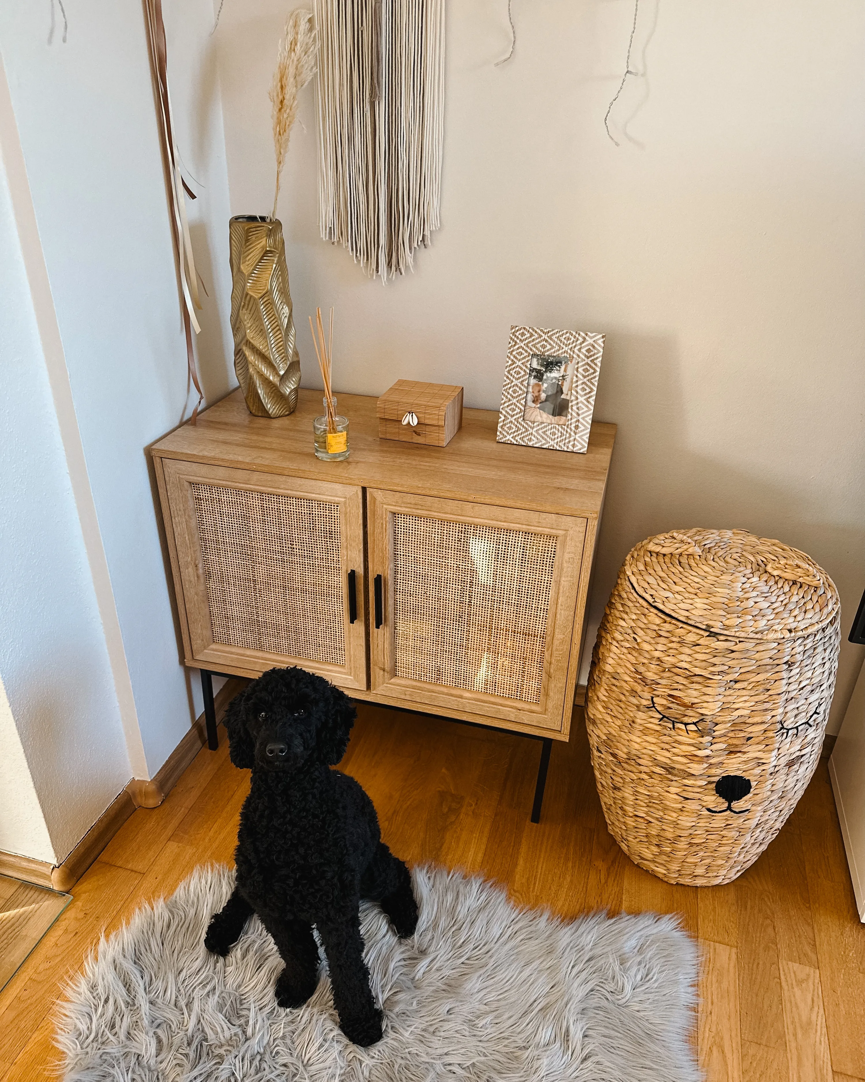 Kindermand Teddybeer SAMBUR Wicker Natuurlijk