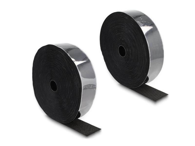 Delock Klettband 15m x 50mm Strapazierfähig Schwarz Delock Strapazierfähiges Klettband selbstklebend mit Haft- und Flauschband L 15 m x B 50 mm schwarz