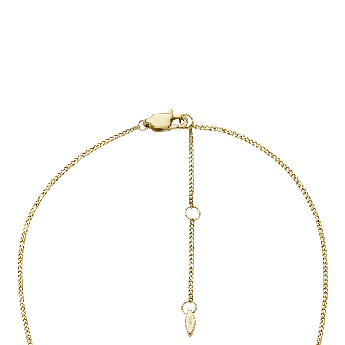 Collier FOSSIL acier inoxydable doré pendentif rond porte photo 40cm