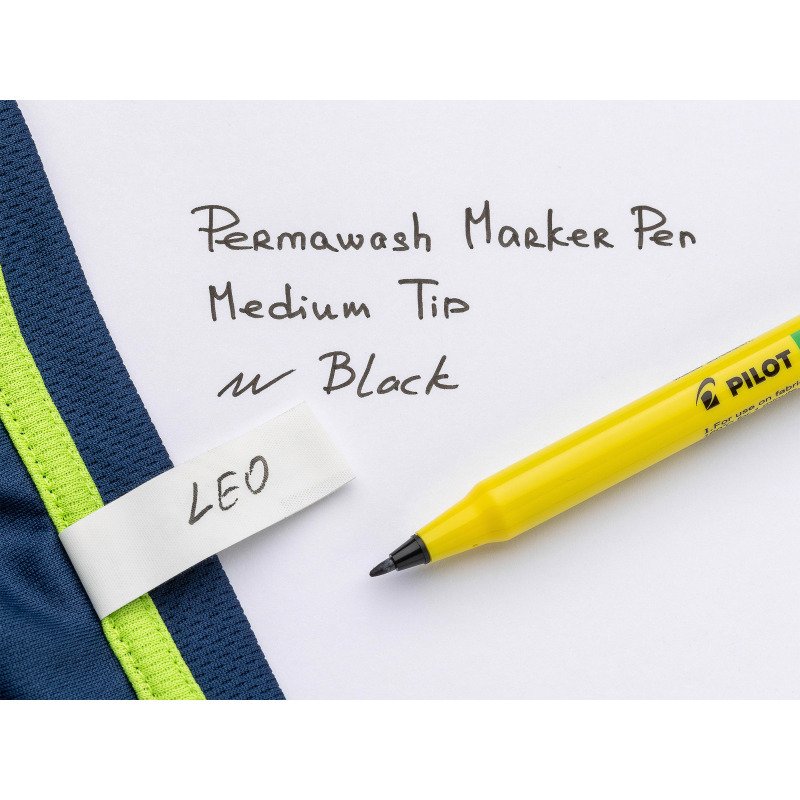 Marqueur permanent Pilot Permawash textile pointe conique 2 mm noir