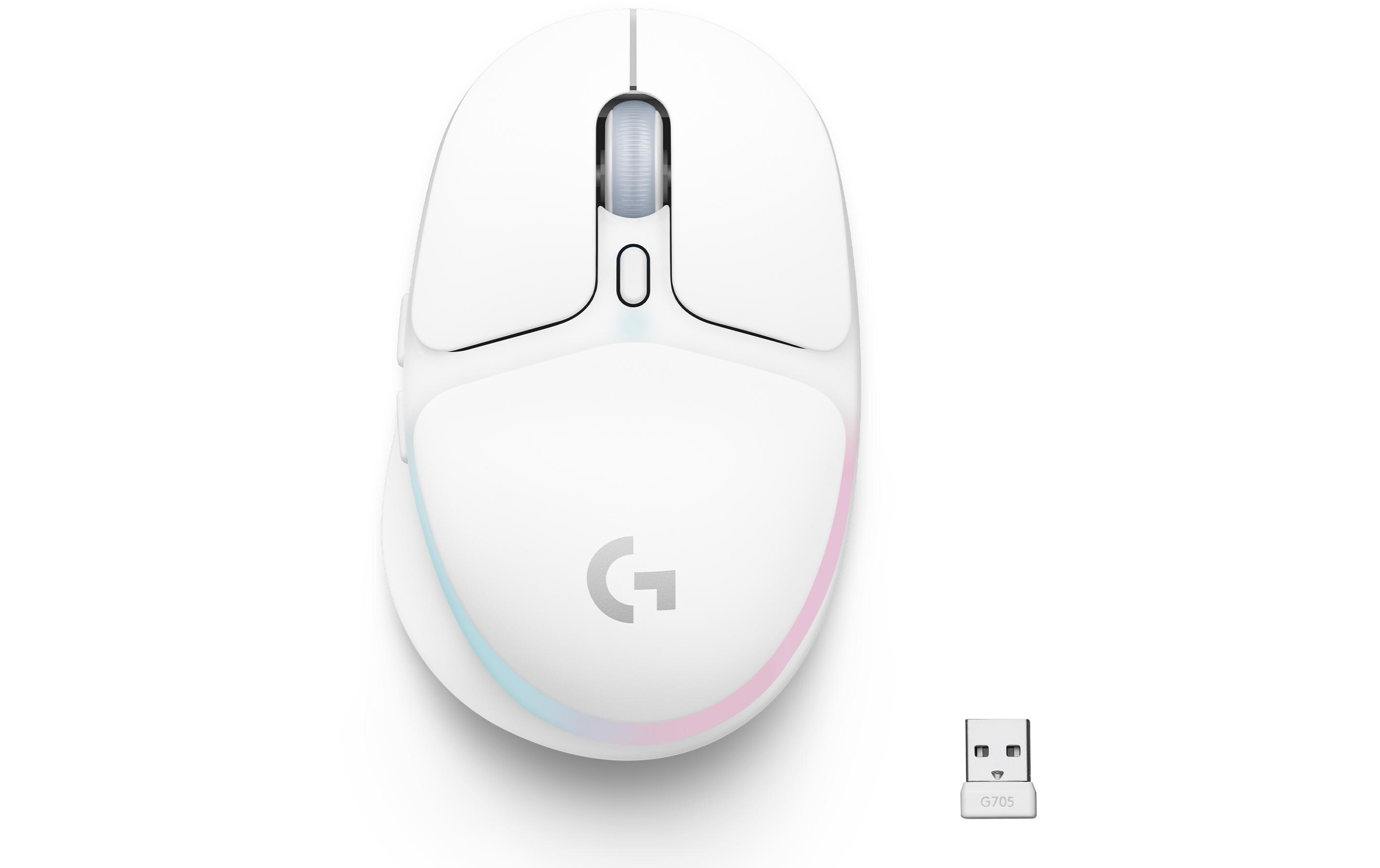 Gaming-Maus G705Kabellose Gaming-Maus mit Lightspeed-Empfänger und dezenter RGB-Beleuchtung