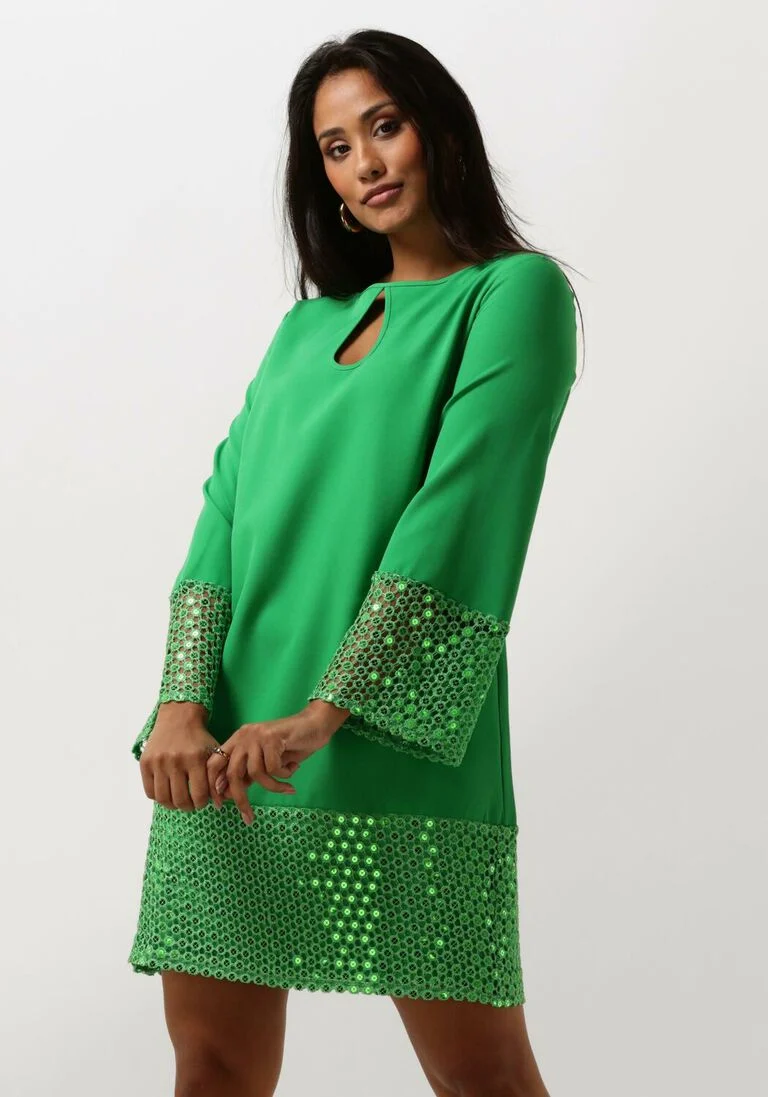 ANA ALCAZAR groene ana alcazar mini jurk mix dress