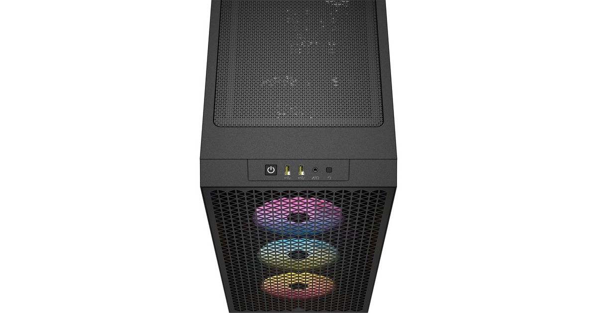 Corsair3000D Airflow RGB midi tower behuizing  (Zwart | 2x USB-A | RGB | Tempered Glass)