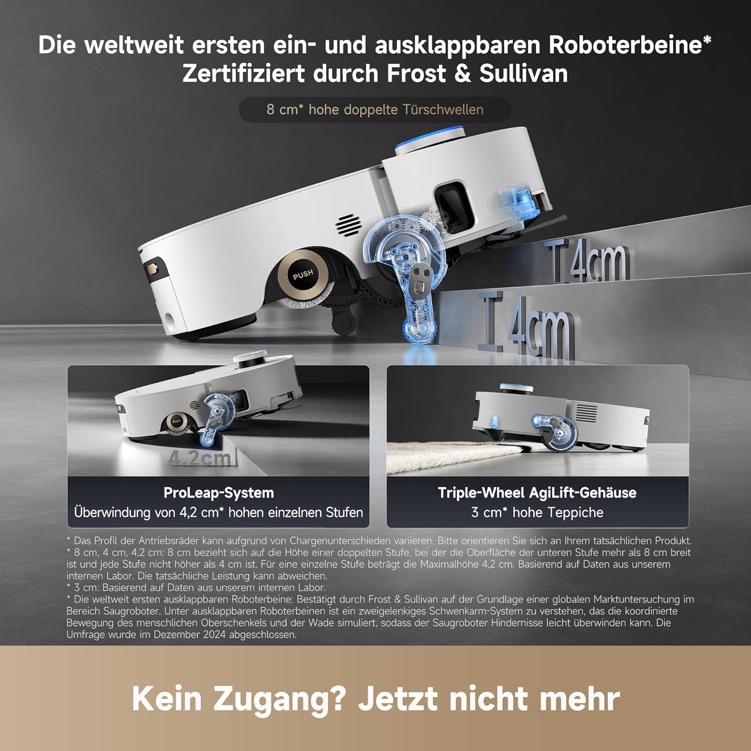 dreame Aqua10 Ultra Roller Complete Saugroboter mit Wischfunktion, 30.000Pa Saugkraft, 8 cm Hindernisfreiheit, Selbstreinigung der Rollen, automatisches Entleeren, intelligente Sprachsteuerung