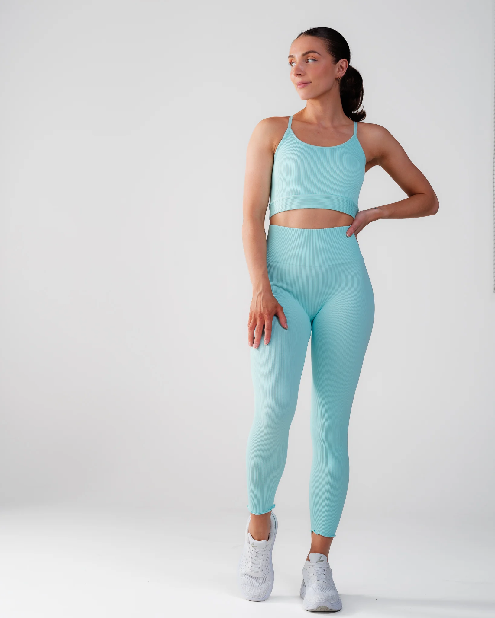 Bumpro Perfect Rib Frill Tights Turquiose