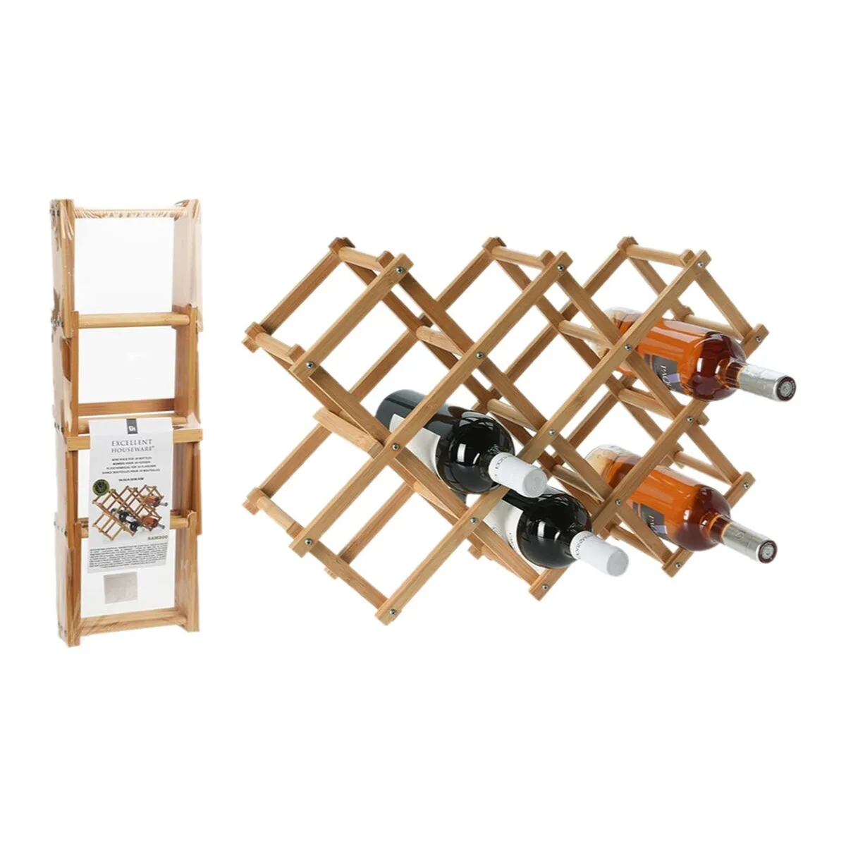 Excellent Houseware Range Bouteilles - Bambou