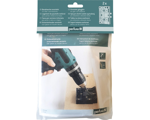 Pertura versterkte scharnierzak voor glazen en houten deuren (Set=2 stuks)