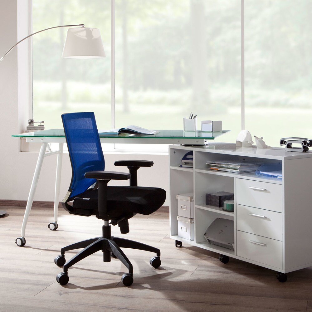Profi Bürostuhl PORTO BASE Stoff/Netzstoff mit Armlehnen (höhenverstellbar) hjh OFFICE