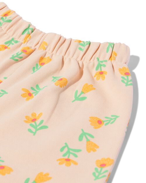pantalon à fleurs en coton pour bébé pêche