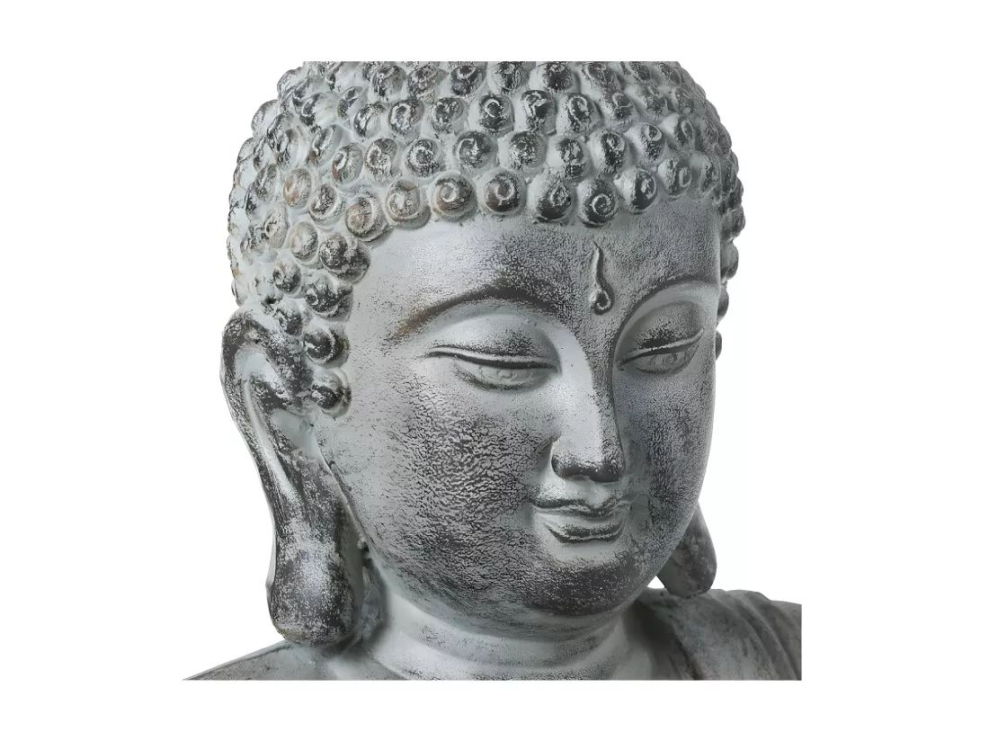 Statue Déco Bouddha Assis 106cm Gris