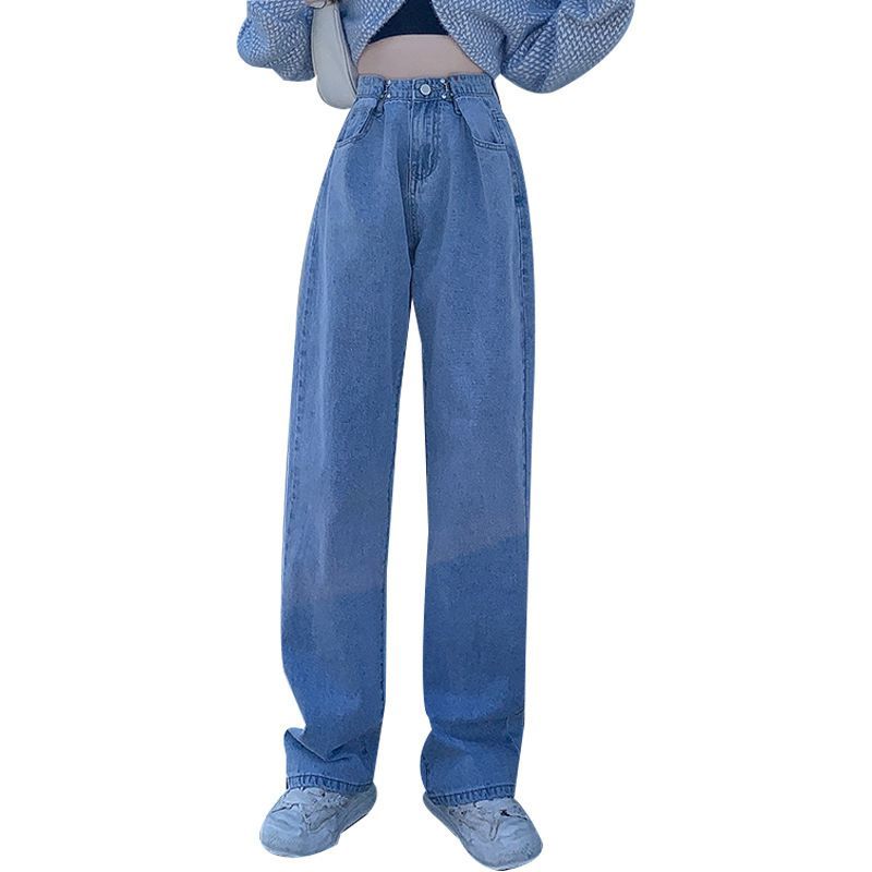 Denimot - Hoge taille gewassen losse jeans