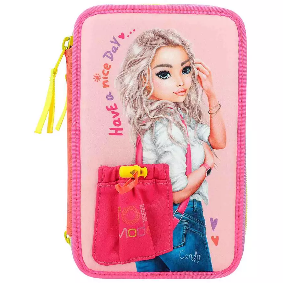 Depesche Federtasche mit applizierter Vordertasche TOPModel 20 x 13 x 7,5 cm rosa