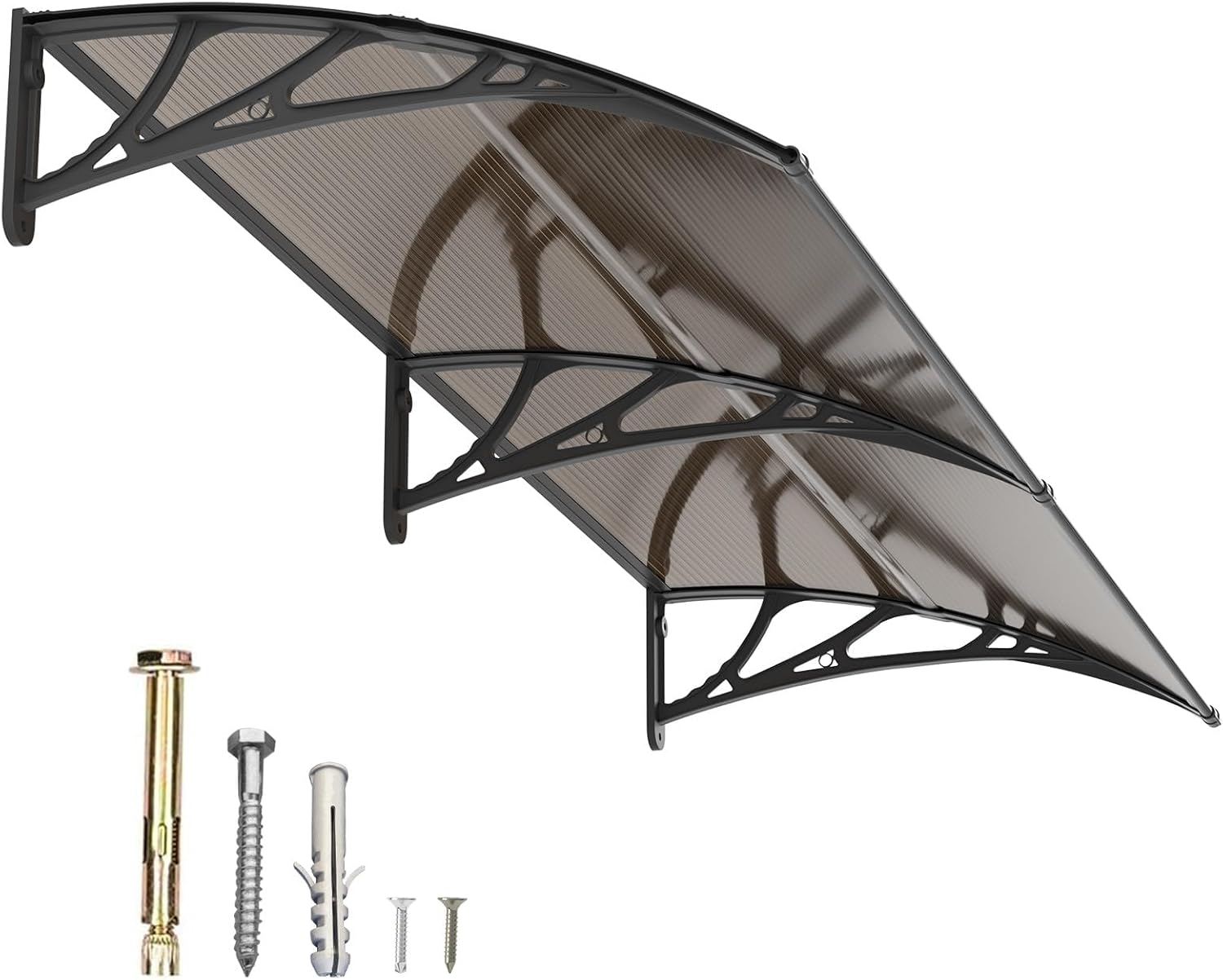 Vordach für Haustür 150x100CM Fenstervordach für Türen,Polycarbonat Pultvordach Überdachung für UV-,Regen- und Schneeschutz – Ideal für Veranda, Terrasse und Fenster