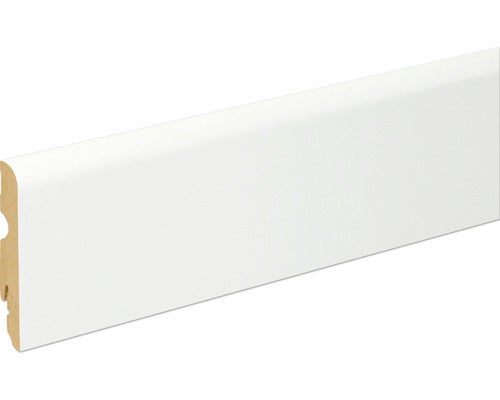 Plint, witte folie-afwerking, FU077L, 15x80x2400 mm, witte folie-afwerking