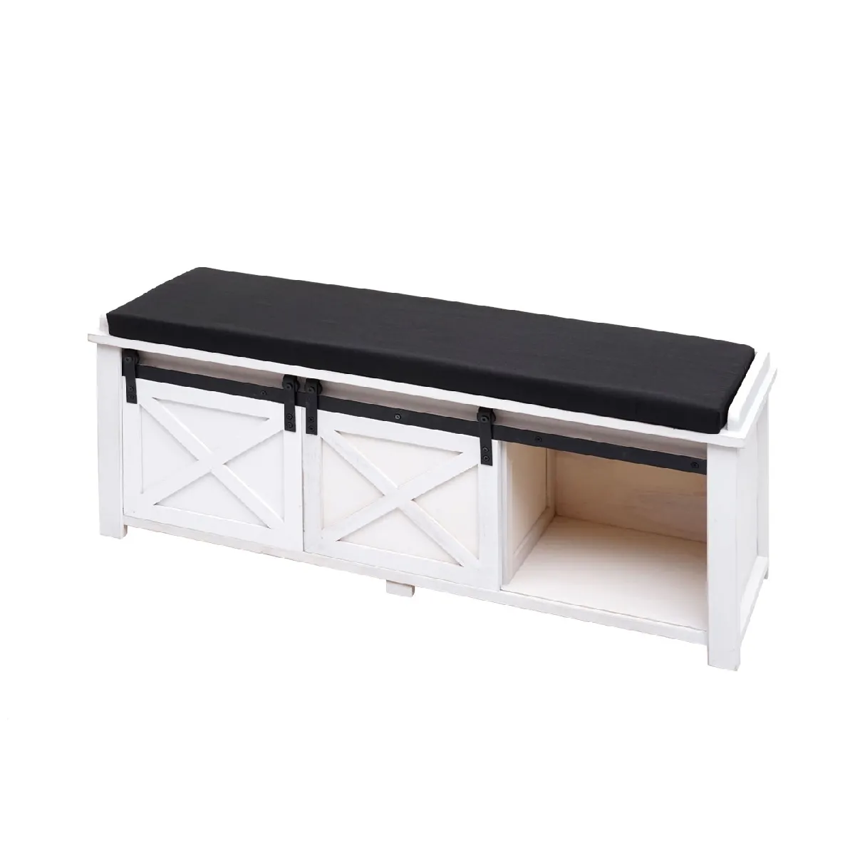 MENDLER Banc avec rangement HWC-H53 - Blanc