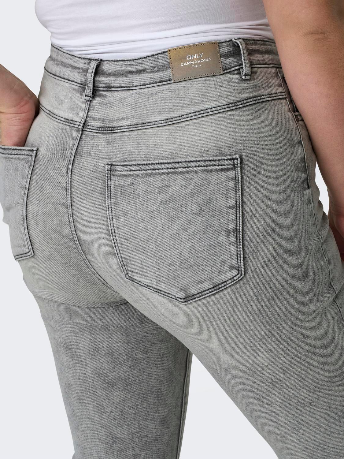 CARMILA Hohe Taille Skinny Fit Jeans Light Grey Denim
