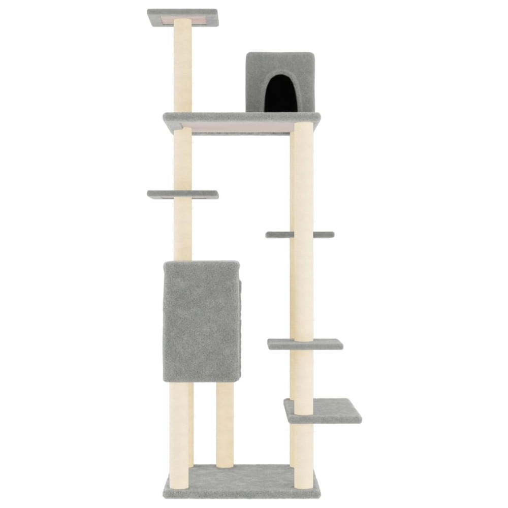 Arbre à chat avec griffoirs en sisal gris clair 154 cm