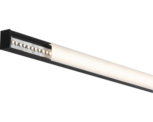 Paulmann aluminium profiel met witte diffuser, Vierkant aluminium/zwart, 2,0 m