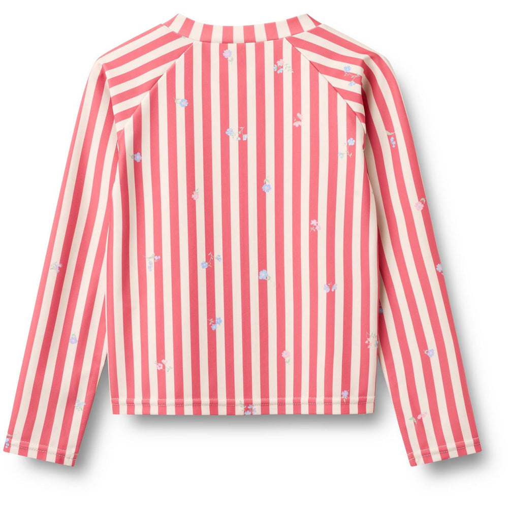 Køb Wheat Red Stripe Flowers Swim T-shirt L/S Zip Ada