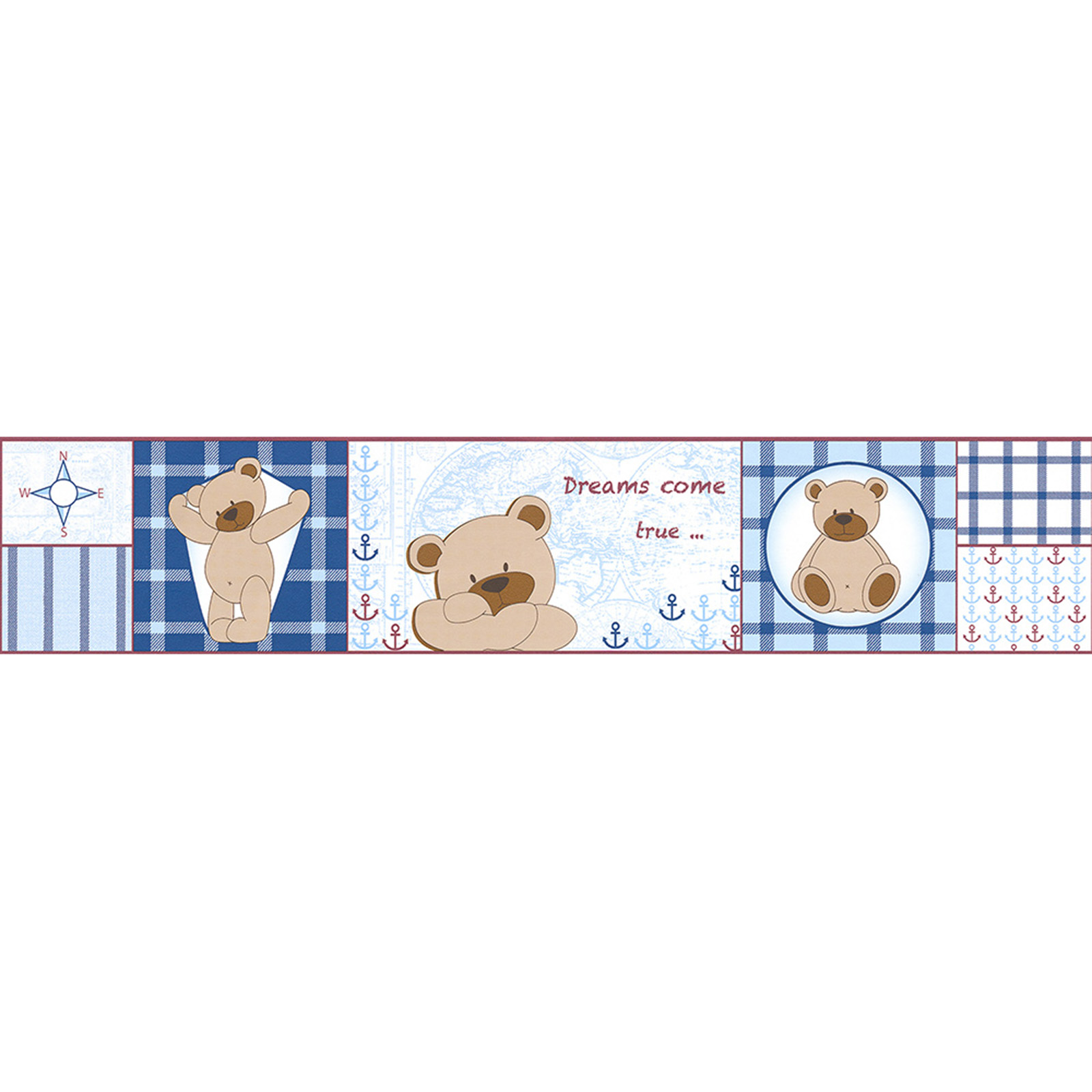 Vinyl-Borte ONLY BORDERS 7 - blau-braun - Seebär - 10 cm