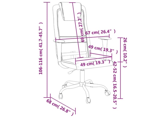 VIDAXL - Chaise de bureau noir tissu en maille et similicuir