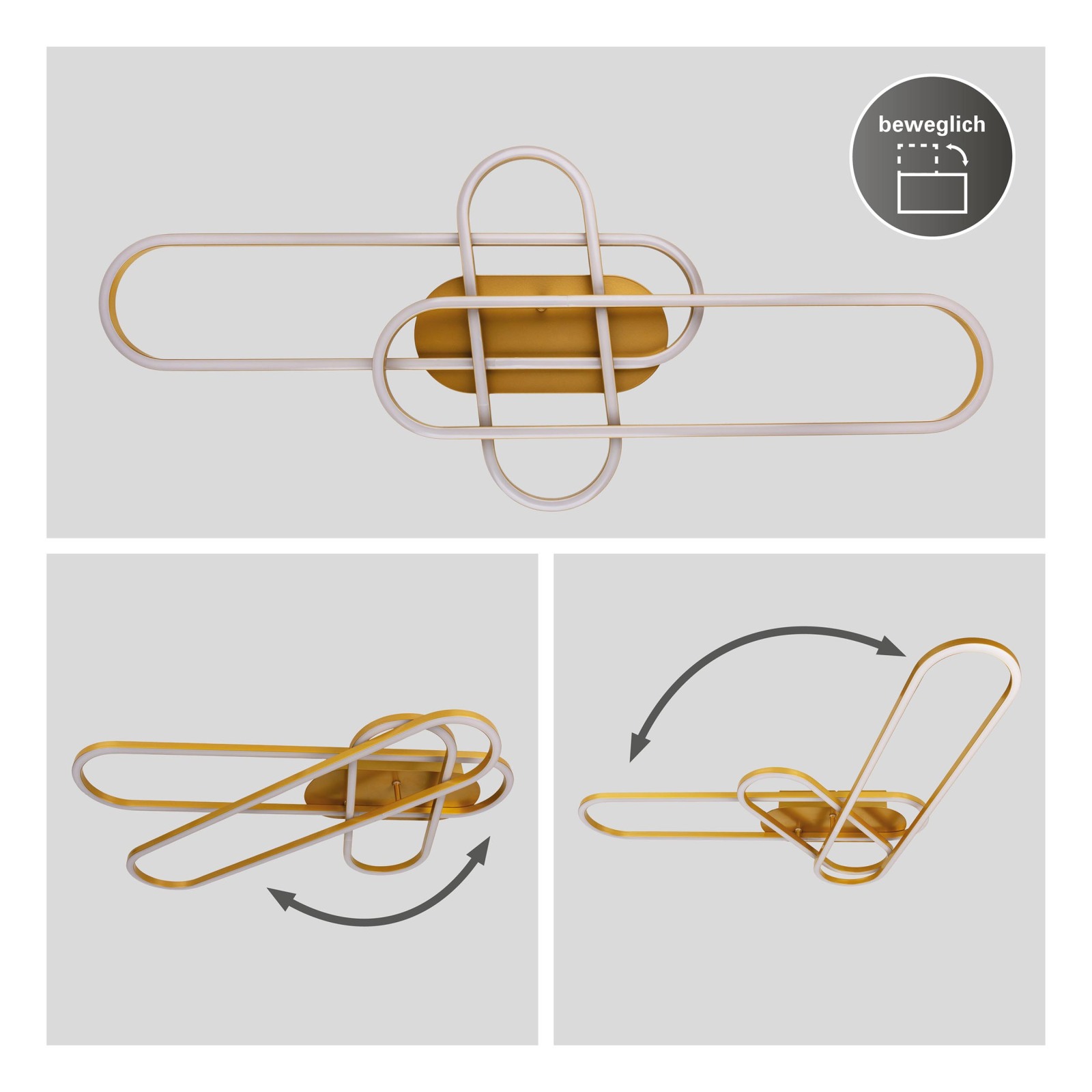 LED-Deckenleuchte CARLON - gold - dimmbar