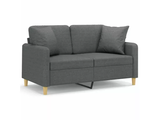 Canapé 2 places avec oreillers gris foncé 120 cm tissu