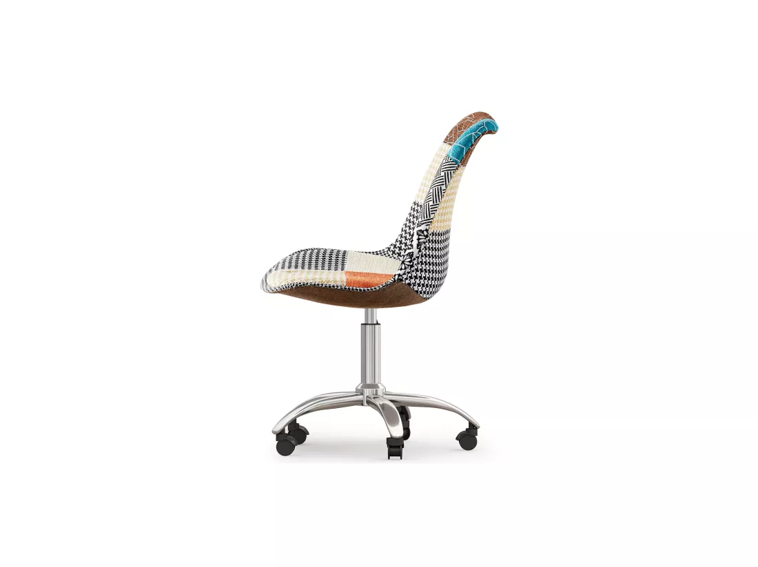 Chaise de Bureau Pivotante - Tissu Patchwork - Patty Multicolore