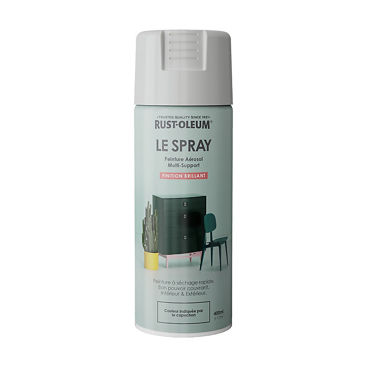 Peinture aérosol multisupport Rust-Oleum Le Spray gris clair brillant 400ml
