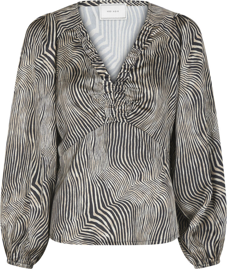 Neo Noir Istana Floating Wave Blouse Dark sand