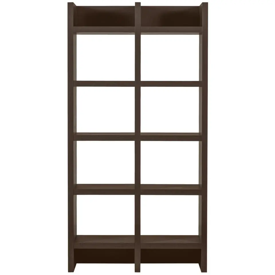 WOOOD Timo Open Kast - MDF - Donkerbruin - 195x100x40