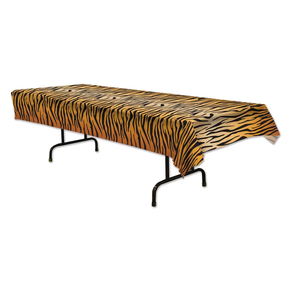 Tafellaken/tafelkleed tijger print - 137 x 274 cm - Jungle thema