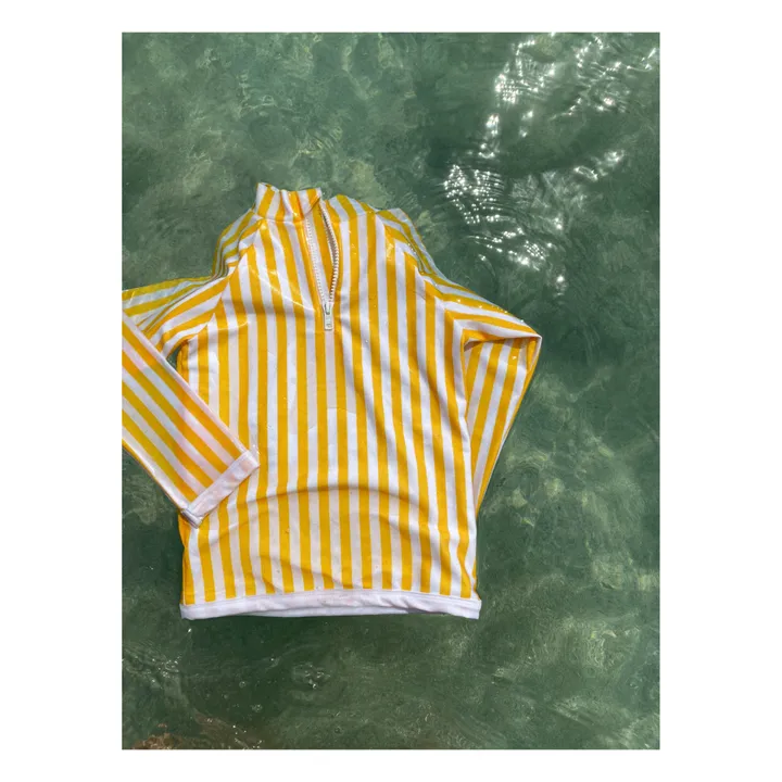 Juillet Juillet T-Shirt Anti-UV Matière Recyclée Rayé | Jaune