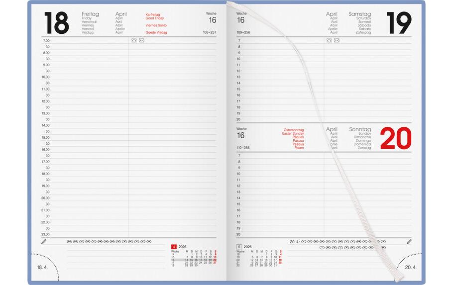 Geschäftsagenda Colorful Blau, 1T/1S, 14.5 x 20.5 cmTaschenagenda 2026