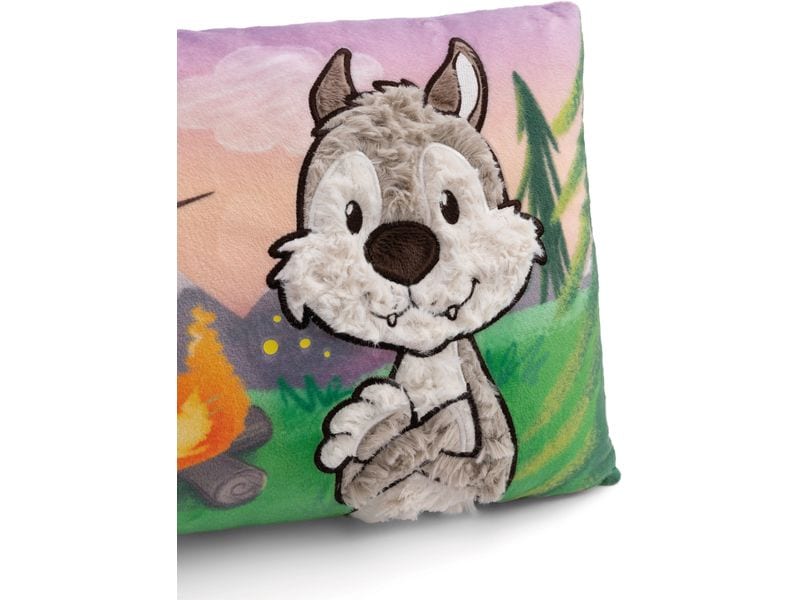 Nici Green Kissen Wolf Winny und Streifenhörnchen Jojo rech Nachhaltiges Kuschelkissen