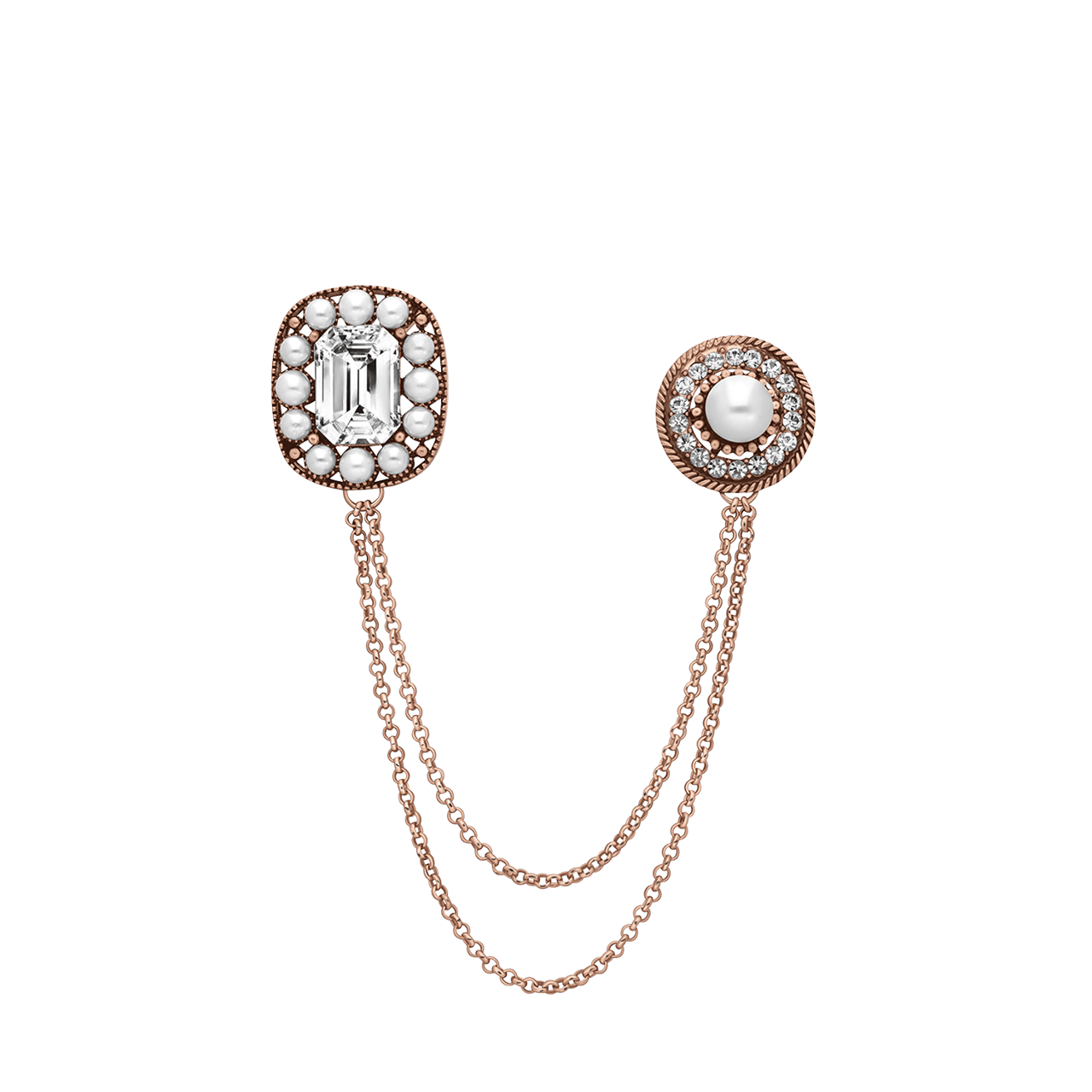 Goudkleurige bijoux broche rond met ketting