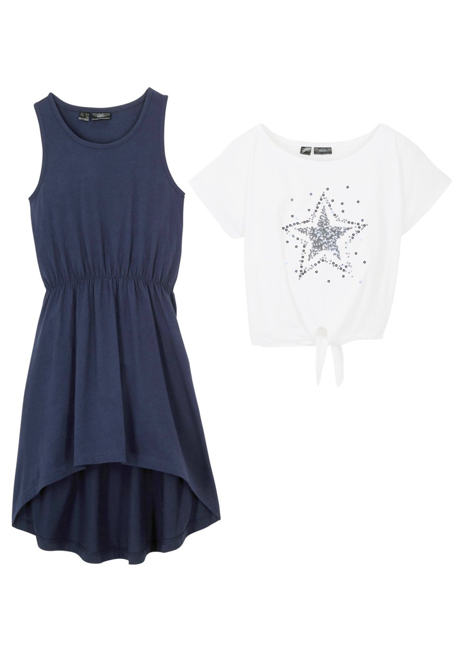 Robe et T-shirt fille (Ens. 2 pces.) en coton