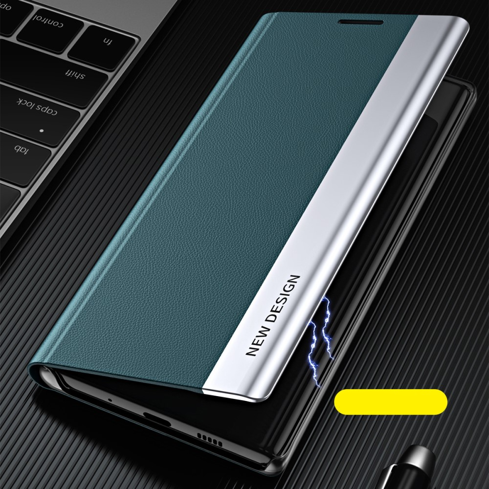 Samsung Galaxy A54 5G Leder Tasche Flip Cover   Magnetverschluss - Dunkelgrün